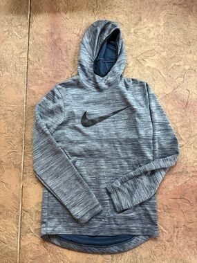 Nike Grey Heather Pullover Hoodie with Black Swoosh